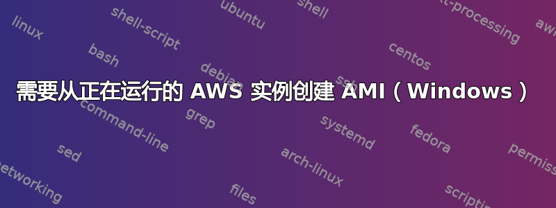 需要从正在运行的 AWS 实例创建 AMI（Windows）