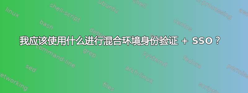 我应该使用什么进行混合环境身份验证 + SSO？ 