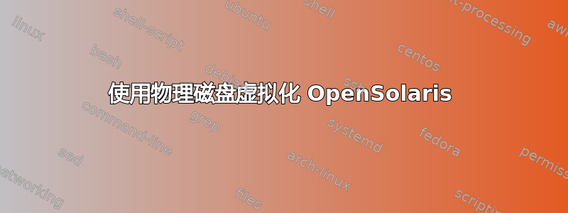 使用物理磁盘虚拟化 OpenSolaris