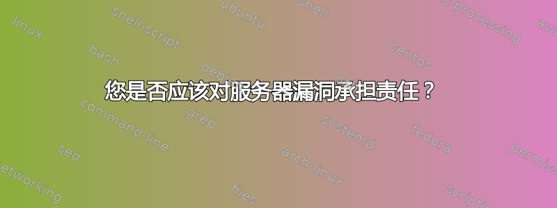 您是否应该对服务器漏洞承担责任？ 