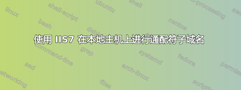 使用 IIS7 在本地主机上进行通配符子域名