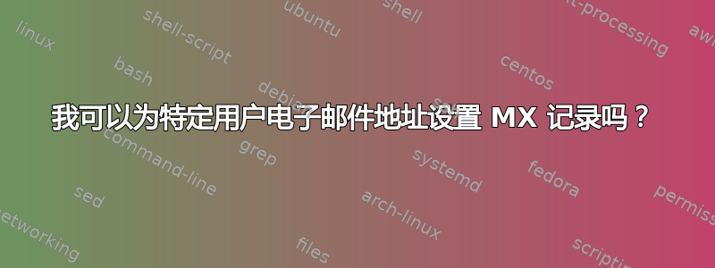 我可以为特定用户电子邮件地址设置 MX 记录吗？