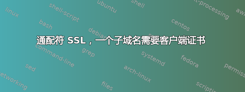 通配符 SSL，一个子域名需要客户端证书