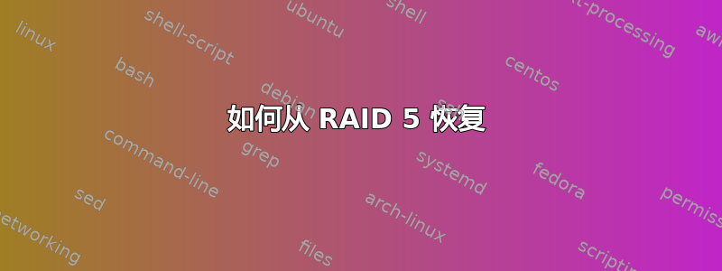 如何从 RAID 5 恢复