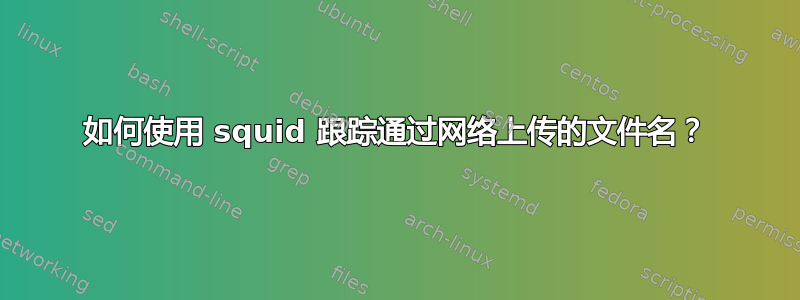 如何使用 squid 跟踪通过网络上传的文件名？