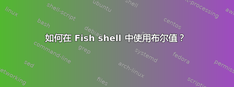 如何在 Fish shell 中使用布尔值？