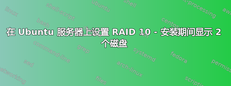 在 Ubuntu 服务器上设置 RAID 10 - 安装期间显示 2 个磁盘