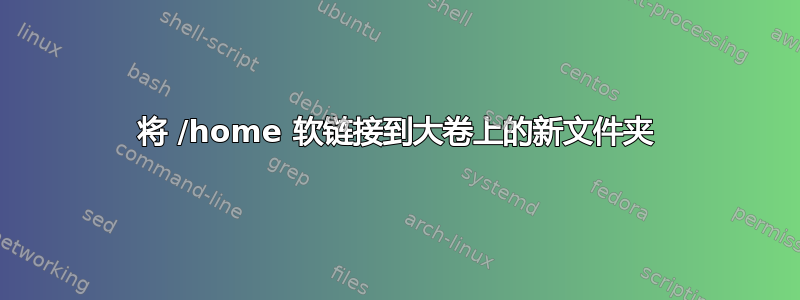 将 /home 软链接到大卷上的新文件夹