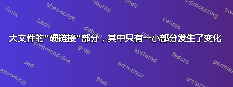 大文件的“硬链接”部分，其中只有一小部分发生了变化