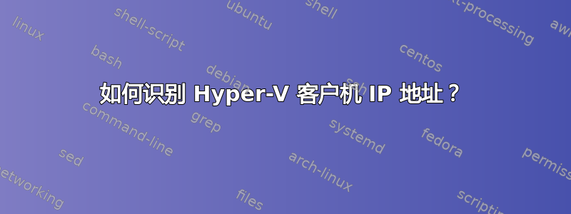 如何识别 Hyper-V 客户机 IP 地址？