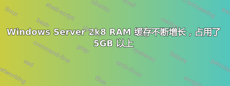 Windows Server 2k8 RAM 缓存不断增长，占用了 5GB 以上