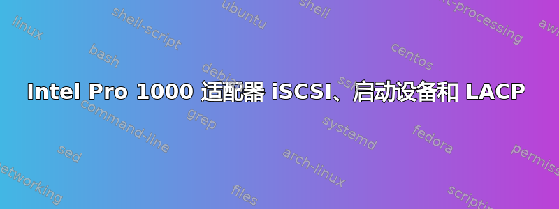 Intel Pro 1000 适配器 iSCSI、启动设备和 LACP