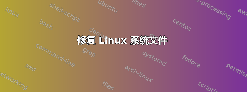 修复 Linux 系统文件