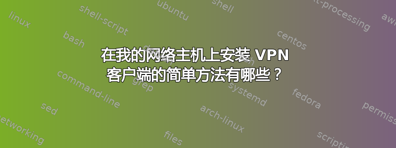 在我的网络主机上安装 VPN 客户端的简单方法有哪些？