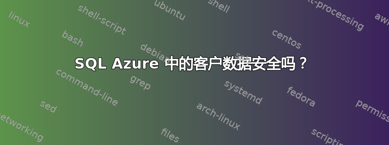 SQL Azure 中的客户数据安全吗？