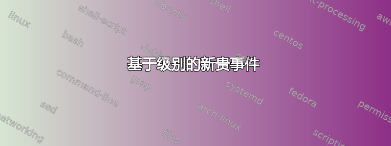 基于级别的新贵事件