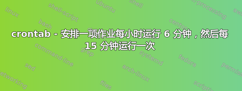 crontab - 安排一项作业每小时运行 6 分钟，然后每 15 分钟运行一次