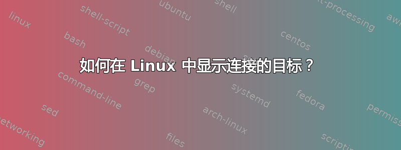 如何在 Linux 中显示连接的目标？