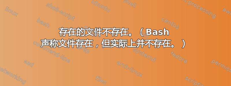 存在的文件不存在。（Bash 声称文件存在，但实际上并不存在。）