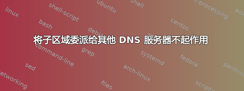 将子区域委派给其他 DNS 服务器不起作用