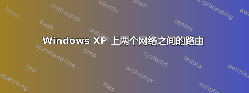 Windows XP 上两个网络之间的路由