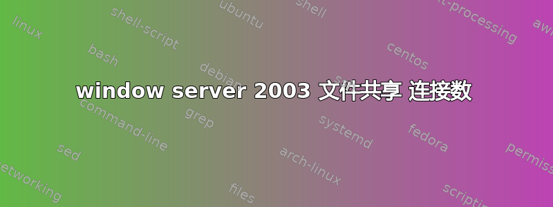 window server 2003 文件共享 连接数