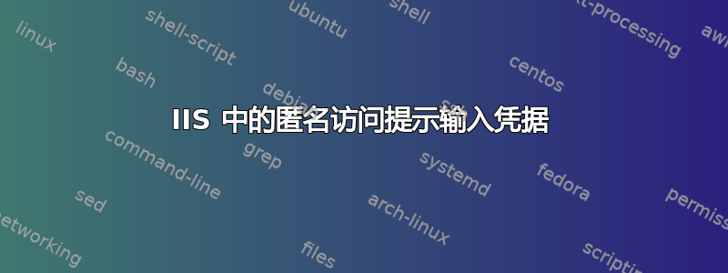 IIS 中的匿名访问提示输入凭据