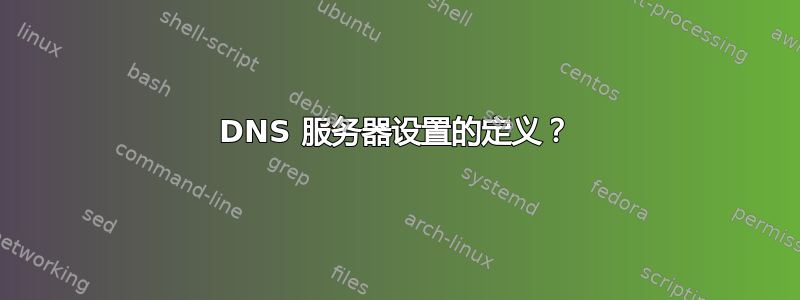 DNS 服务器设置的定义？