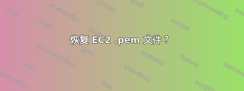 恢复 EC2 .pem 文件？