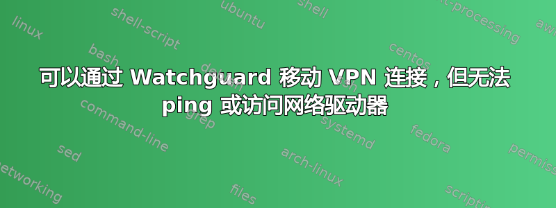 可以通过 Watchguard 移动 VPN 连接，但无法 ping 或访问网络驱动器