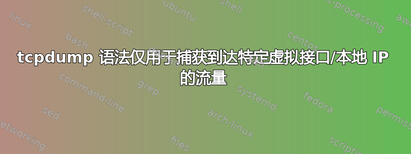 tcpdump 语法仅用于捕获到达特定虚拟接口/本地 IP 的流量