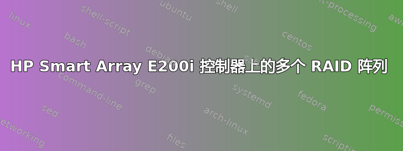 HP Smart Array E200i 控制器上的多个 RAID 阵列