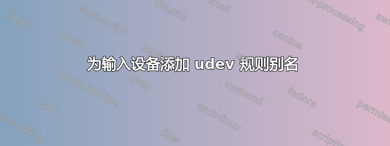 为输入设备添加 udev 规则别名