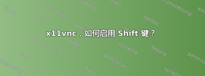 x11vnc，如何启用 Shift 键？