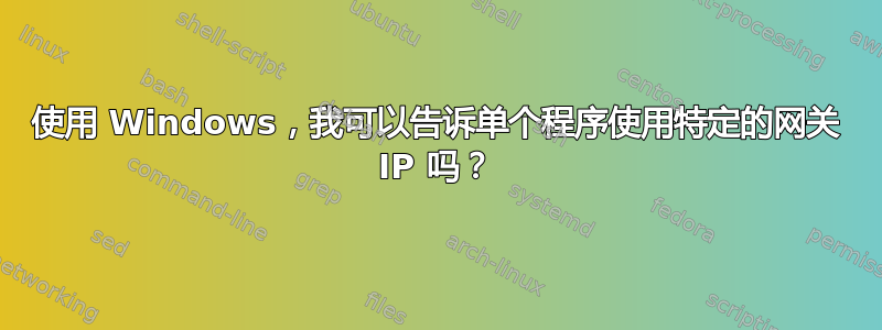 使用 Windows，我可以告诉单个程序使用特定的网关 IP 吗？