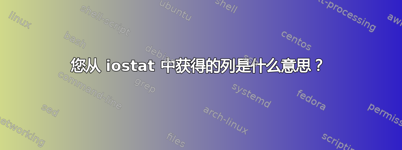 您从 iostat 中获得的列是什么意思？