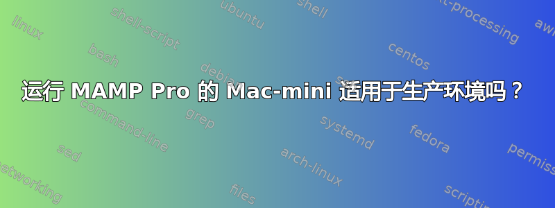 运行 MAMP Pro 的 Mac-mini 适用于生产环境吗？