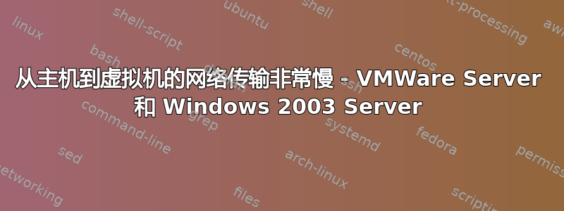 从主机到虚拟机的网络传输非常慢 - VMWare Server 和 Windows 2003 Server