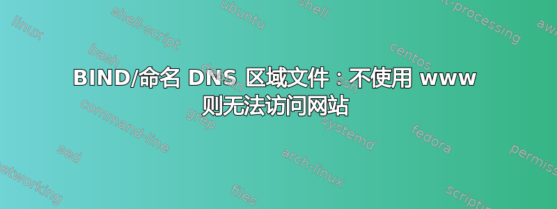 BIND/命名 DNS 区域文件：不使用 www 则无法访问网站