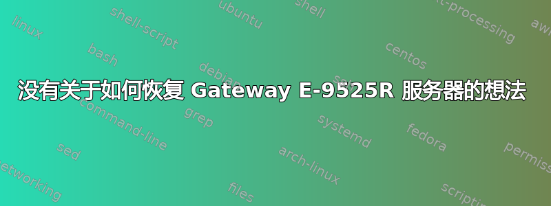 没有关于如何恢复 Gateway E-9525R 服务器的想法