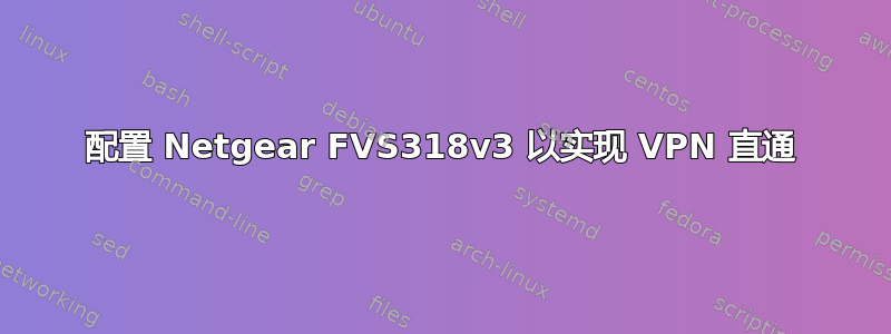 配置 Netgear FVS318v3 以实现 VPN 直通