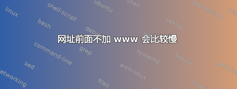 网址前面不加 www 会比较慢