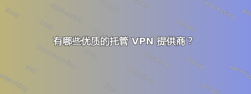 有哪些优质的托管 VPN 提供商？