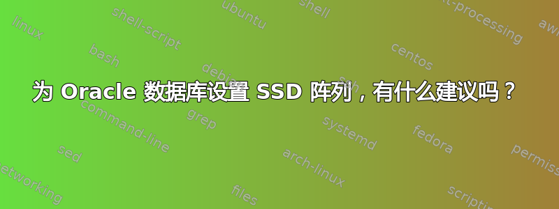 为 Oracle 数据库设置 SSD 阵列，有什么建议吗？