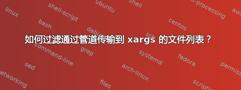 如何过滤通过管道传输到 xargs 的文件列表？