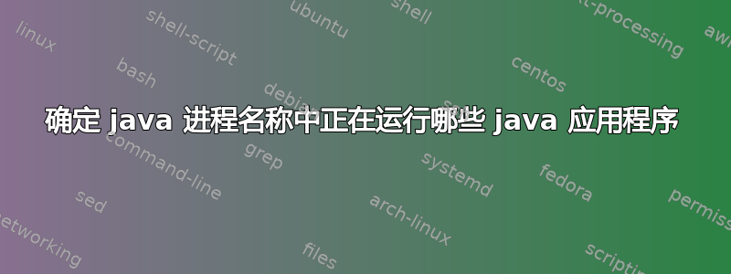 确定 java 进程名称中正在运行哪些 java 应用程序