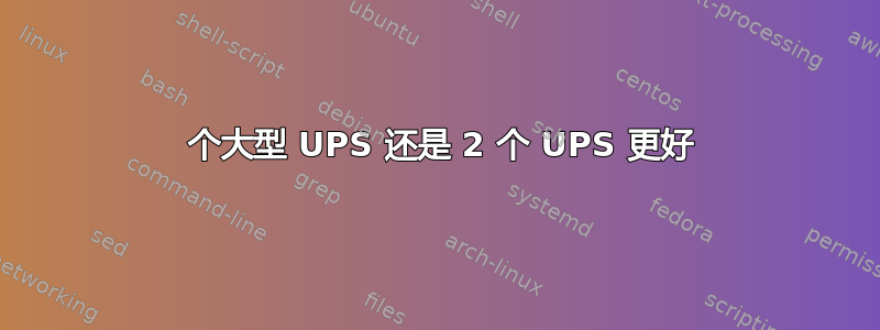 1 个大型 UPS 还是 2 个 UPS 更好