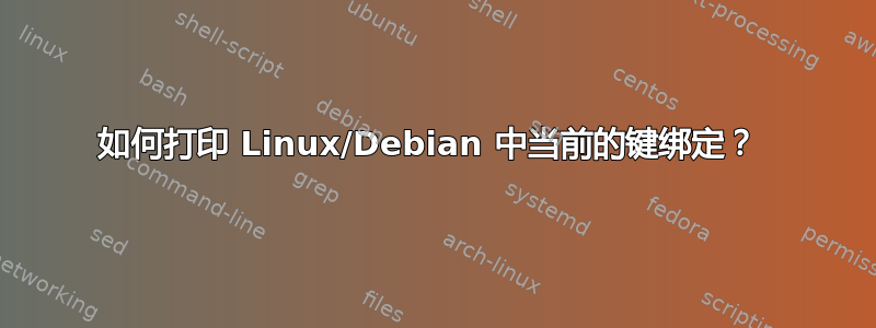 如何打印 Linux/Debian 中当前的键绑定？ 