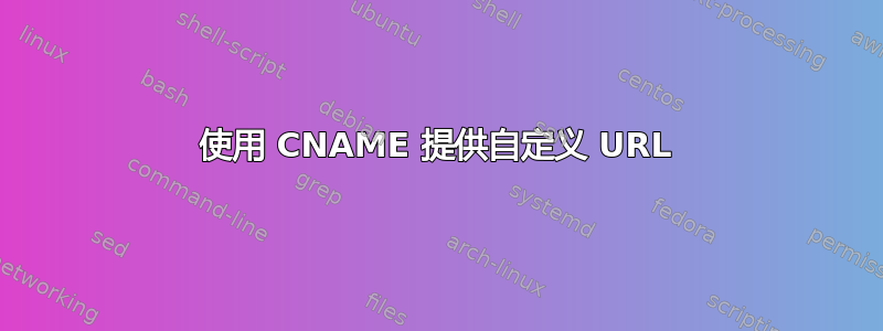 使用 CNAME 提供自定义 URL