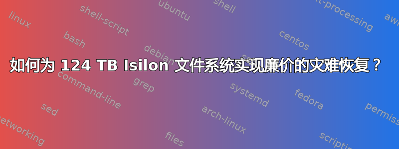 如何为 124 TB Isilon 文件系统实现廉价的灾难恢复？